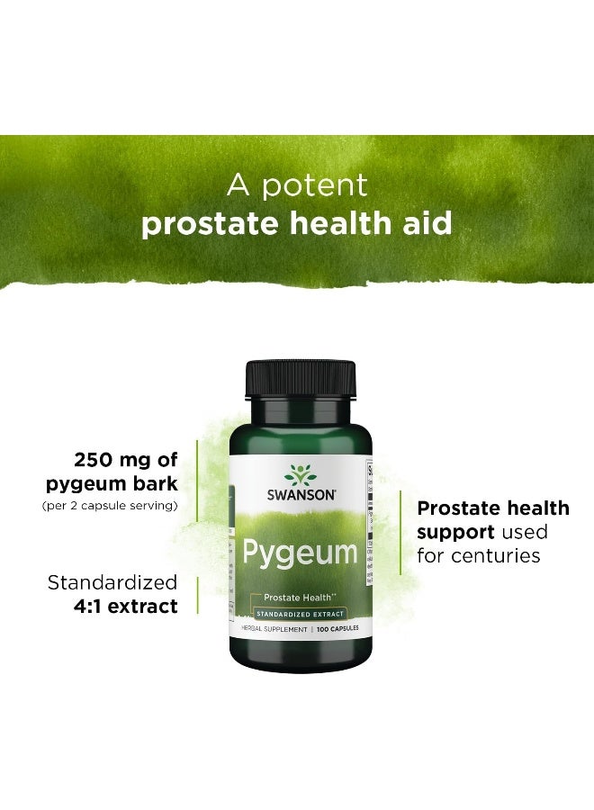 Swanson Pygeum - 100 Capsules, 125 mg Each - Herbal Supplement for Male Prostate Health, Bladder, and Urinary Tract Support - Image 4
